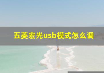 五菱宏光usb模式怎么调