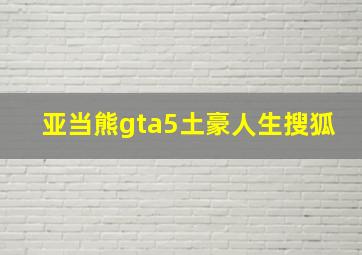 亚当熊gta5土豪人生搜狐