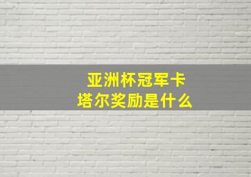 亚洲杯冠军卡塔尔奖励是什么