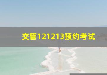 交管121213预约考试