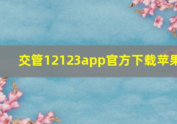 交管12123app官方下载苹果