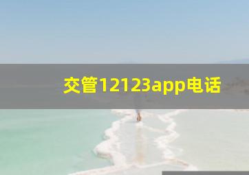 交管12123app电话