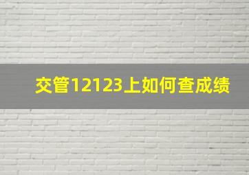 交管12123上如何查成绩