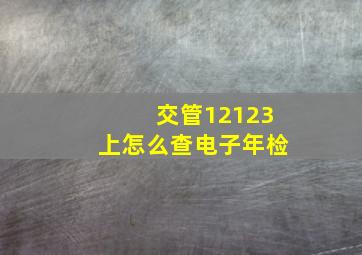 交管12123上怎么查电子年检