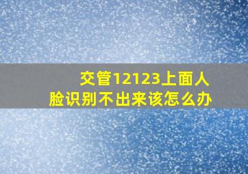 交管12123上面人脸识别不出来该怎么办