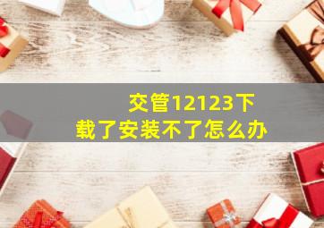 交管12123下载了安装不了怎么办