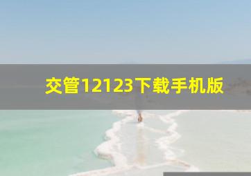 交管12123下载手机版