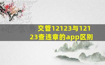 交管12123与12123查违章的app区别