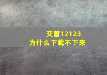 交管12123为什么下载不下来