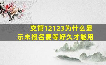 交管12123为什么显示未报名要等好久才能用