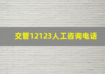 交管12123人工咨询电话