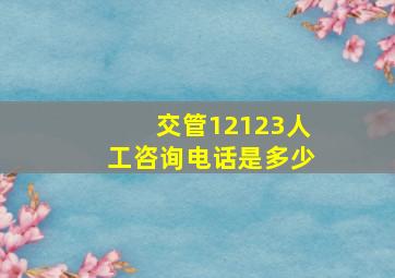 交管12123人工咨询电话是多少