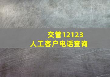 交管12123人工客户电话查询