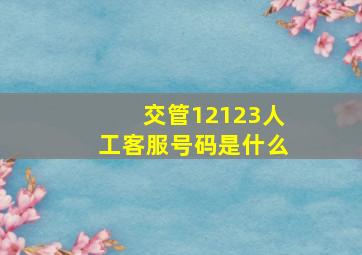 交管12123人工客服号码是什么