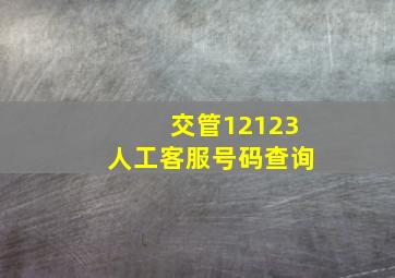 交管12123人工客服号码查询