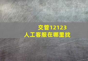 交管12123人工客服在哪里找