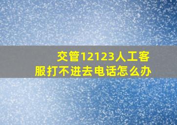 交管12123人工客服打不进去电话怎么办