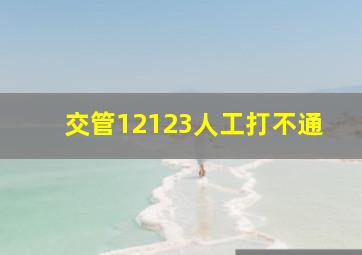 交管12123人工打不通