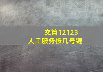 交管12123人工服务按几号键