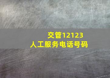 交管12123人工服务电话号码