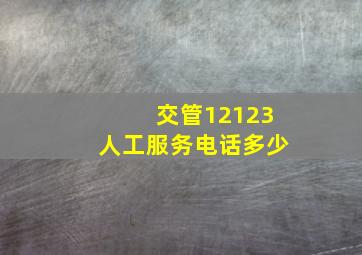 交管12123人工服务电话多少