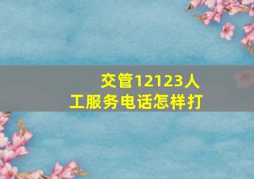 交管12123人工服务电话怎样打