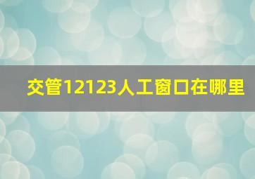 交管12123人工窗口在哪里