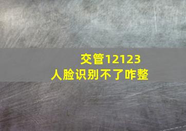 交管12123人脸识别不了咋整