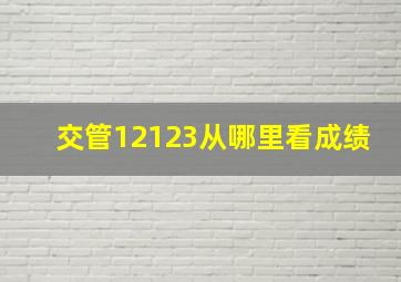 交管12123从哪里看成绩