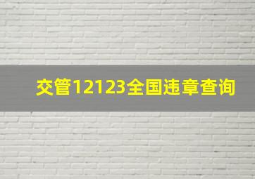 交管12123全国违章查询