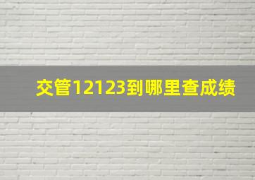 交管12123到哪里查成绩