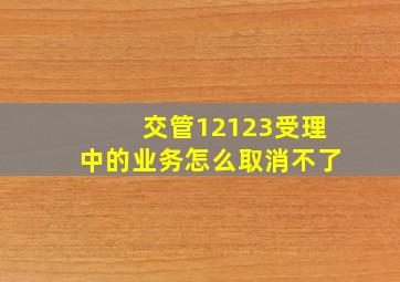 交管12123受理中的业务怎么取消不了