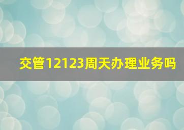 交管12123周天办理业务吗