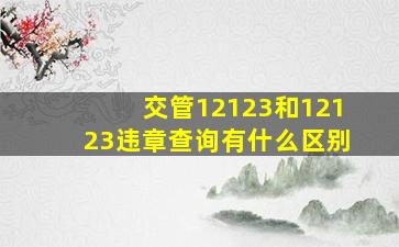 交管12123和12123违章查询有什么区别