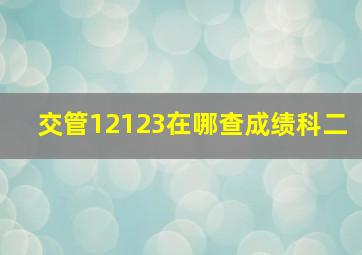 交管12123在哪查成绩科二