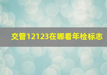 交管12123在哪看年检标志