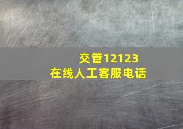 交管12123在线人工客服电话