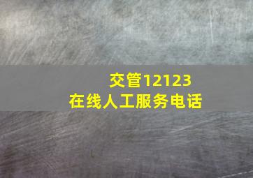 交管12123在线人工服务电话