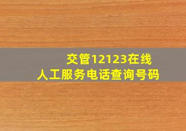 交管12123在线人工服务电话查询号码