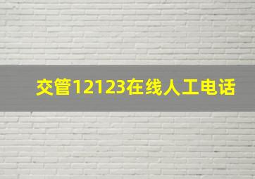 交管12123在线人工电话