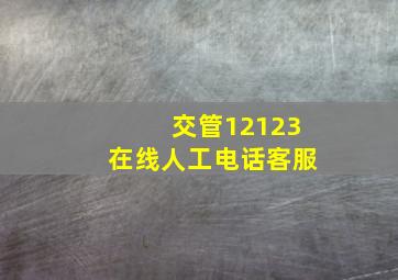 交管12123在线人工电话客服