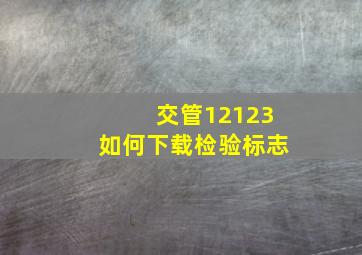 交管12123如何下载检验标志