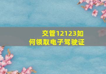 交管12123如何领取电子驾驶证