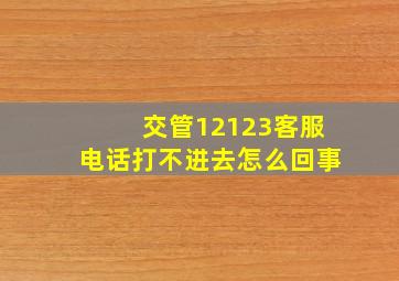 交管12123客服电话打不进去怎么回事