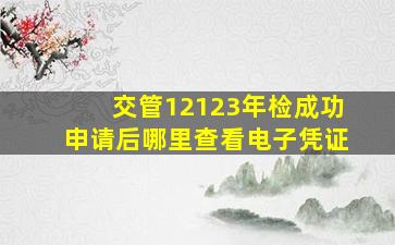 交管12123年检成功申请后哪里查看电子凭证