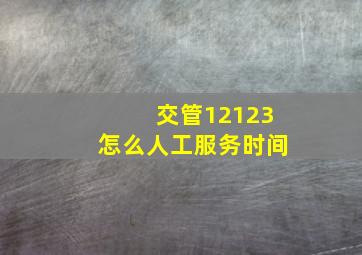 交管12123怎么人工服务时间