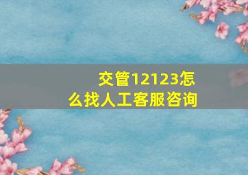 交管12123怎么找人工客服咨询