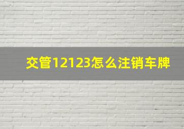 交管12123怎么注销车牌