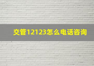 交管12123怎么电话咨询