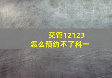 交管12123怎么预约不了科一